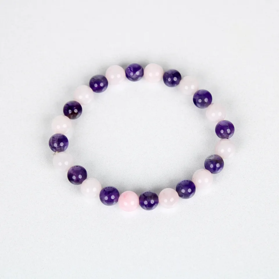 El'Cobre Rose Quartz Amethyst armbånd 8mm