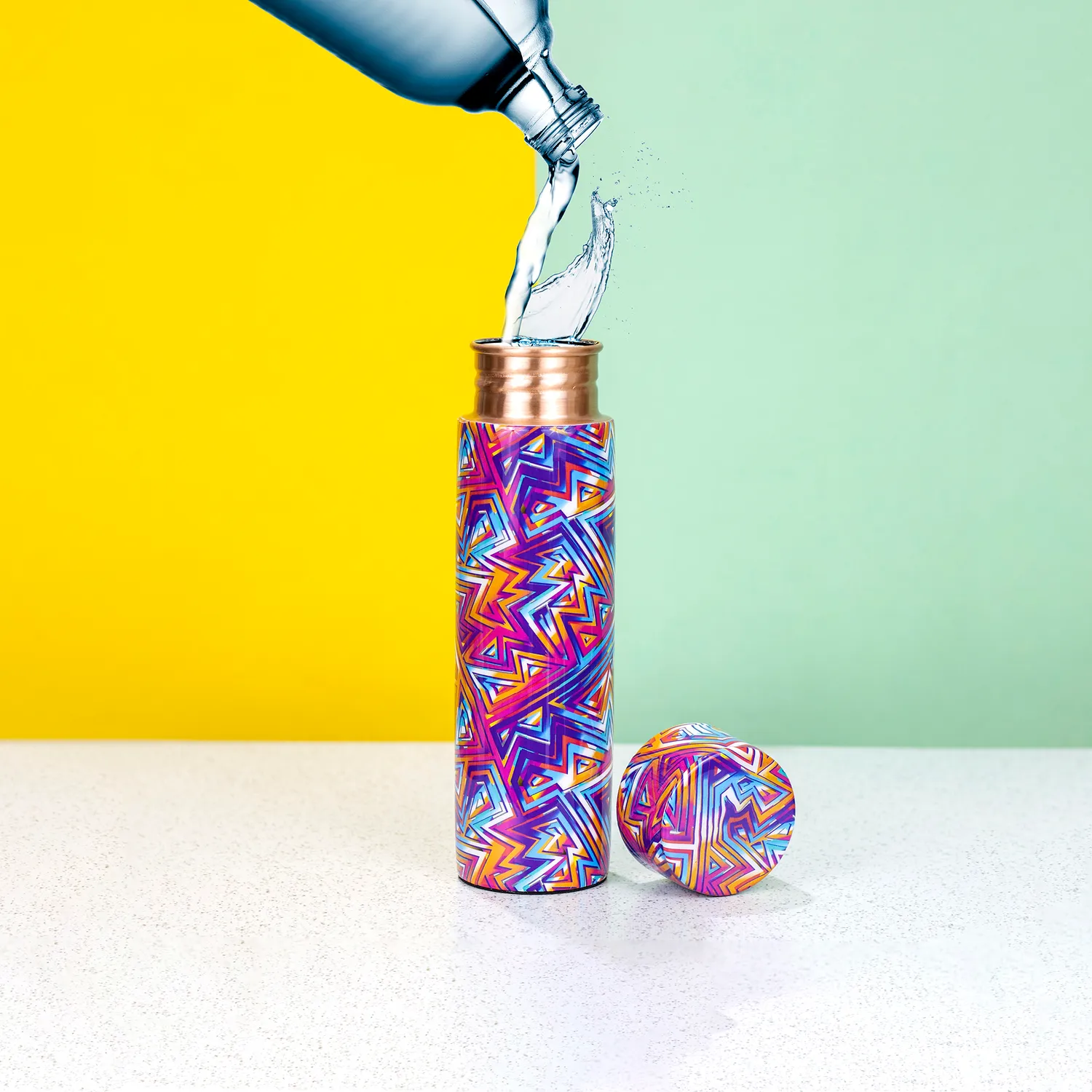 El'Cobre Strikethrough kobberflaske 500 ml trykt