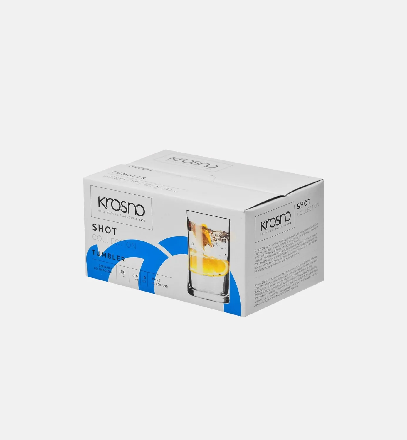 Krosno tumbler drikkeglas 100 ml krystal