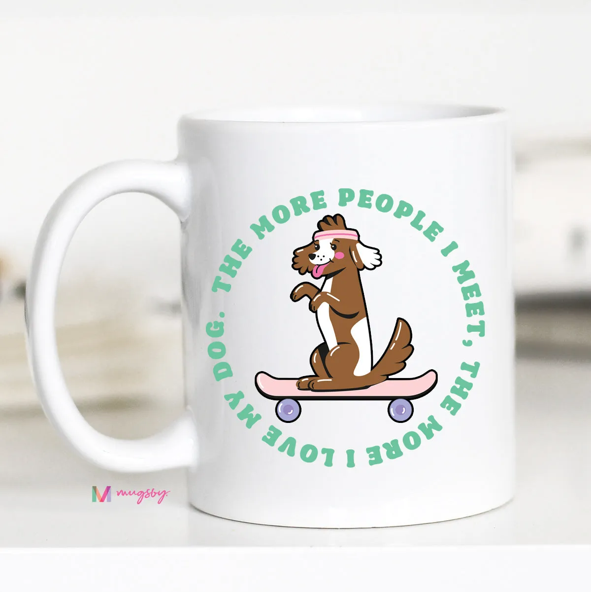 Mugsby Dog krus 325 ml hvid hundeelsker tekst