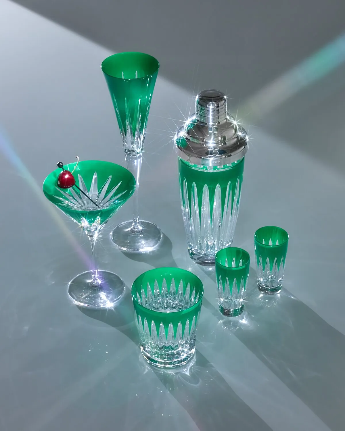 Waterford Firework Green shotglas 2 stk grøn krystal