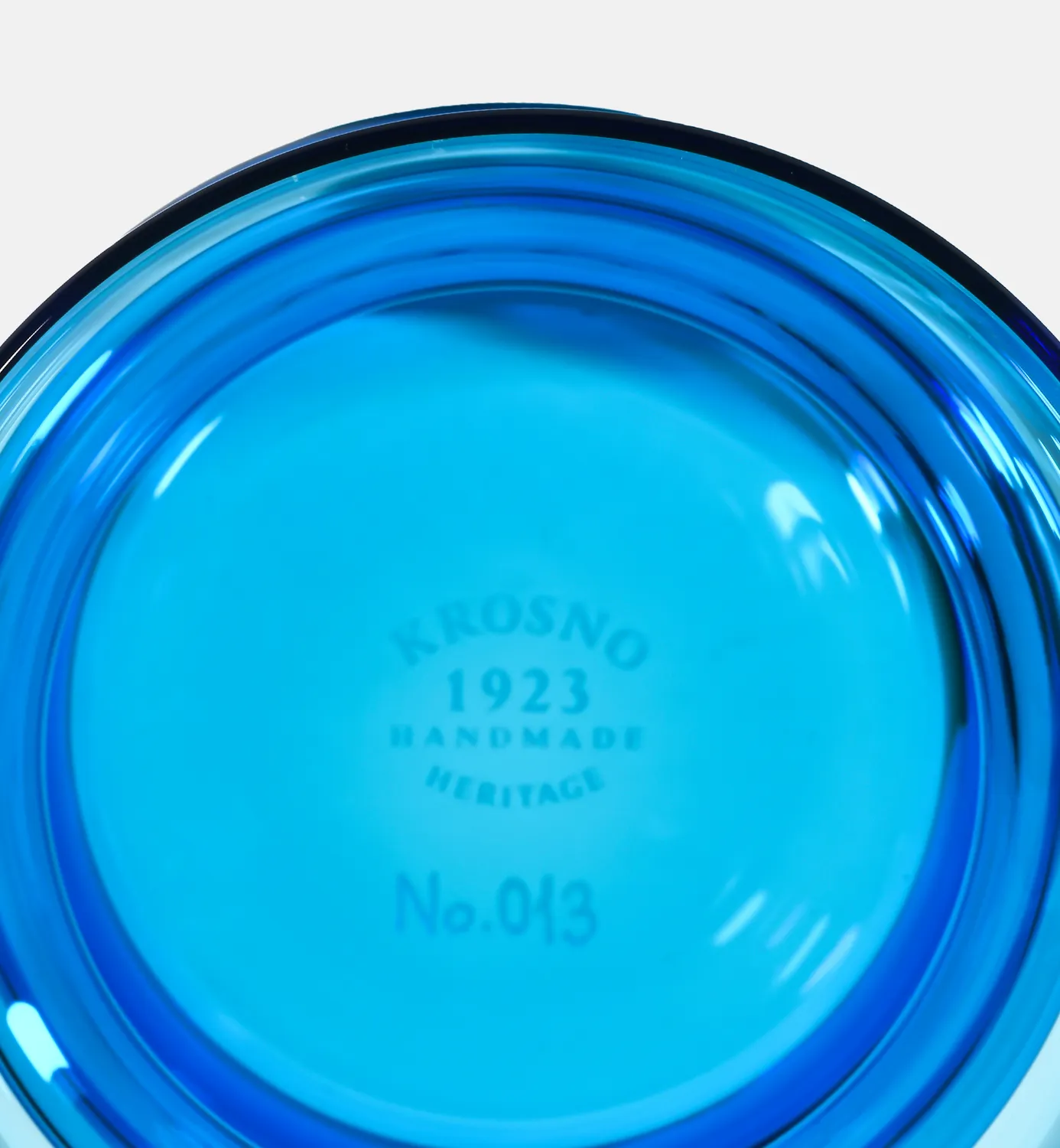 Krosno Double Bubble 1969 sukkerskål lapis blå krystal