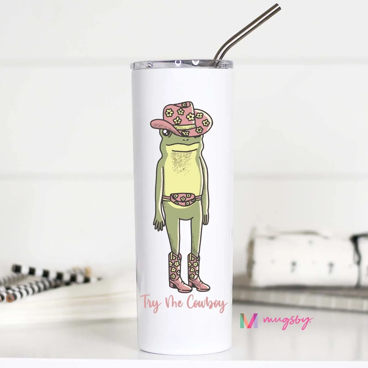 Mugsby Cowgirl Frog tumbler 591 ml western