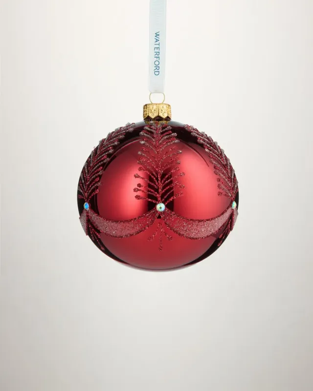 Waterford Holiday Heirlooms julekugle rød glas
