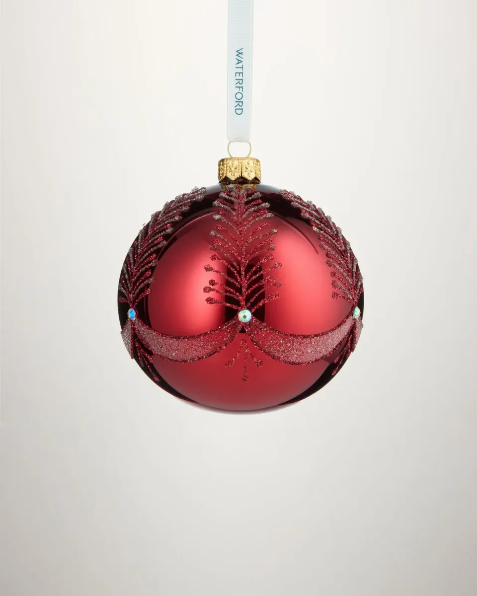 Waterford Holiday Heirlooms julekugle rød glas