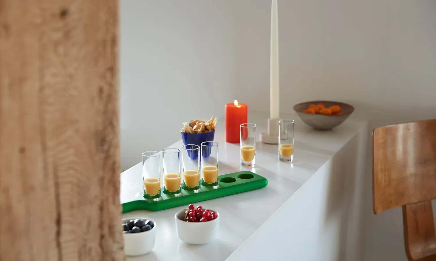 LSA Paddle Pop vodka serveringssæt glas Meadow Green