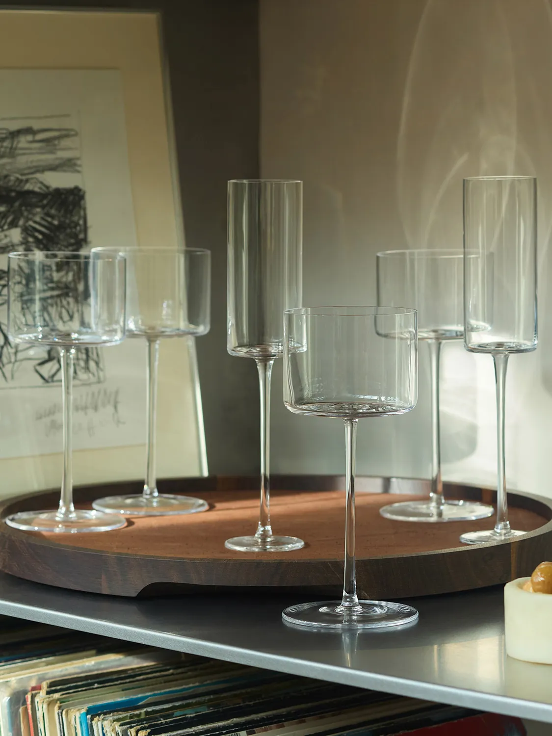 LSA Moderne rødvinsglas 2 stk cylindrisk