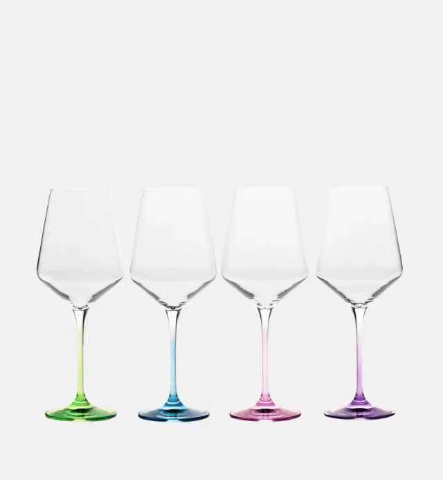 Krosno Avant-Garde vinglas 450 ml 4 stk farvet fod