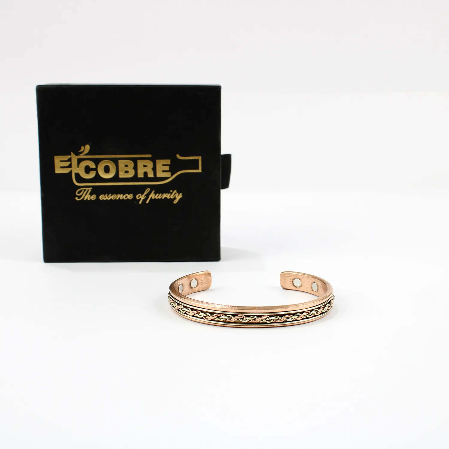 El'Cobre Copper Magnet Bracelet Design 3 kobberarmbånd gaveæske