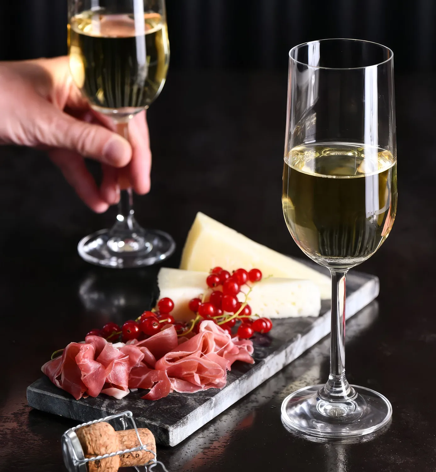 Krosno Gema champagneglas 210 ml 6 stk klar krystal