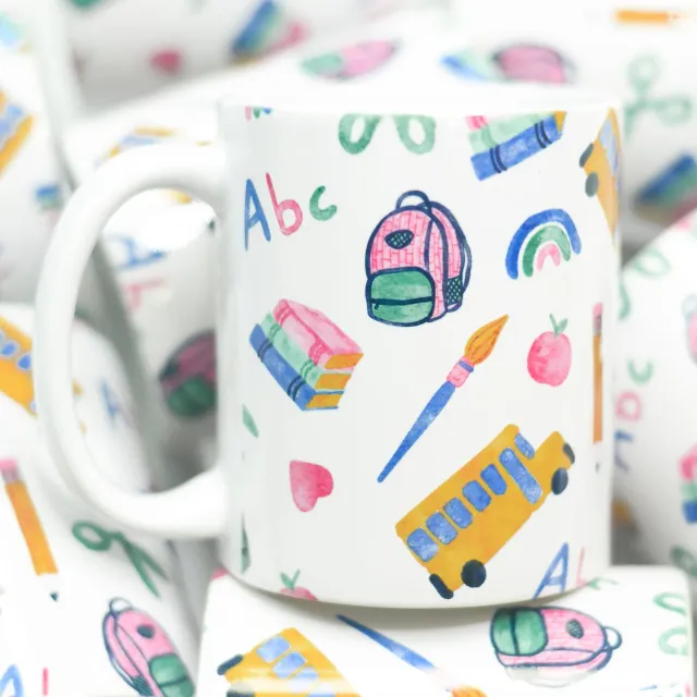 Mugsby School Full Wrap keramik kop 325 ml print