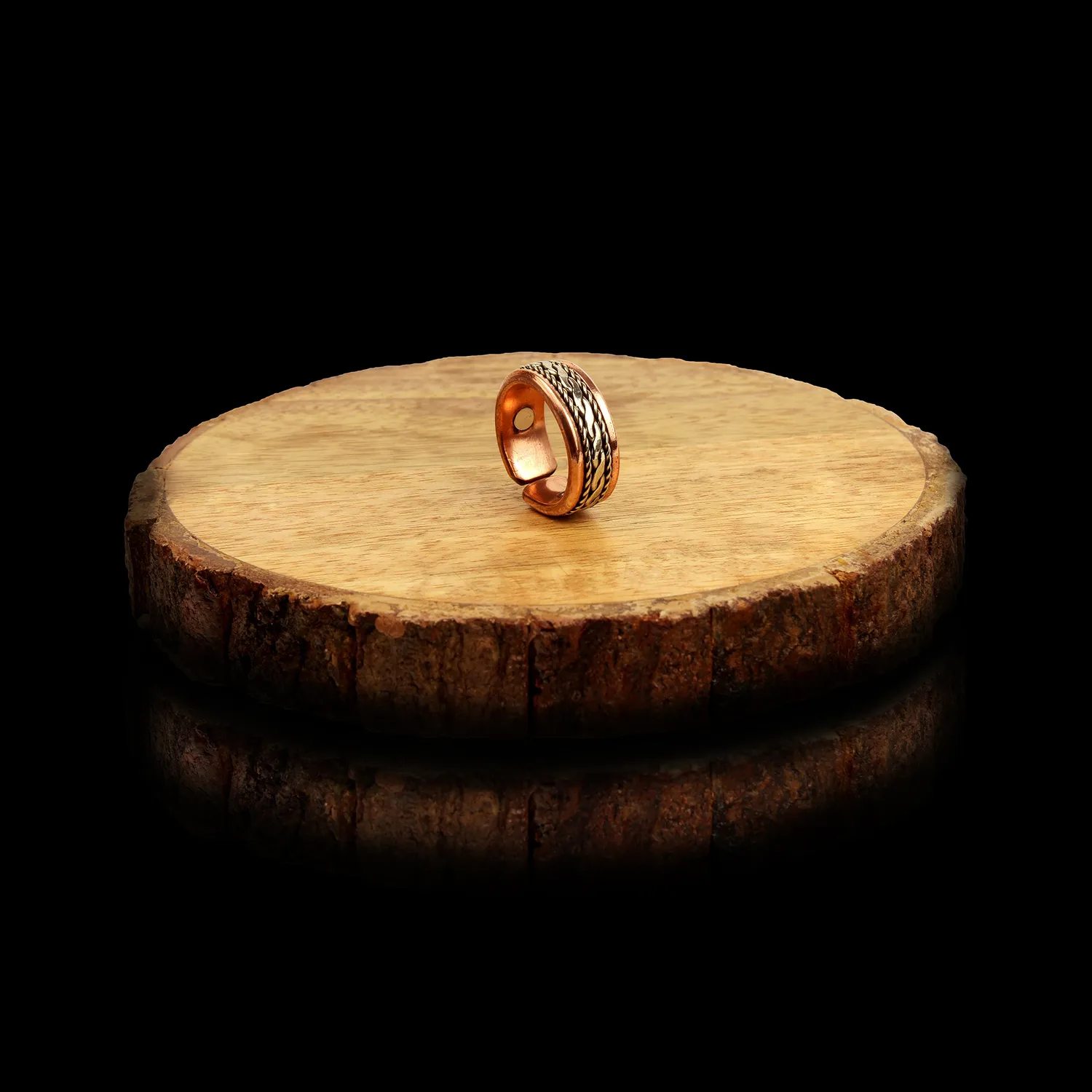 El'Cobre kobberring med magnet Design 14 justerbar
