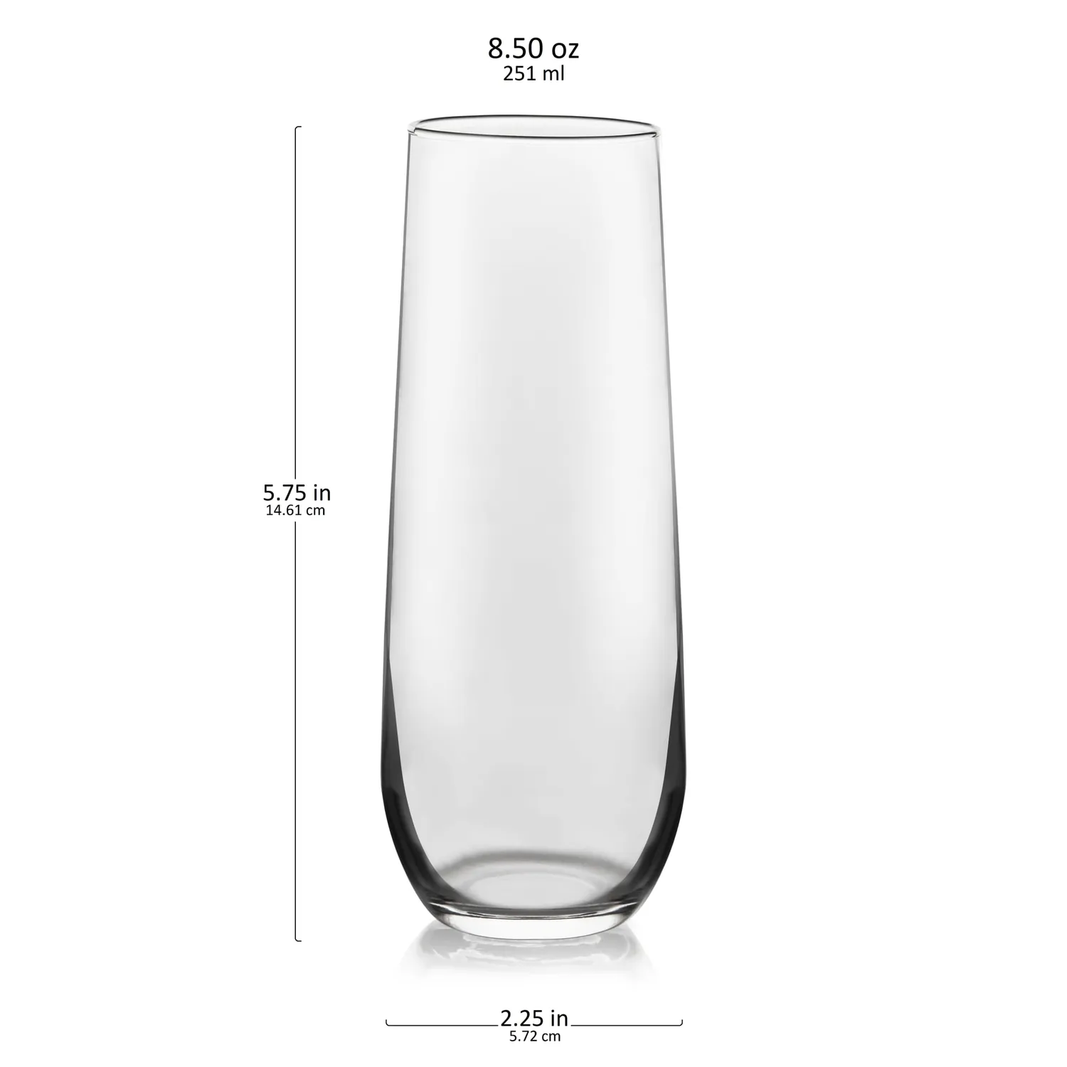 Libbey Stemless champagneglas 250 ml sæt med 12 uden stilk
