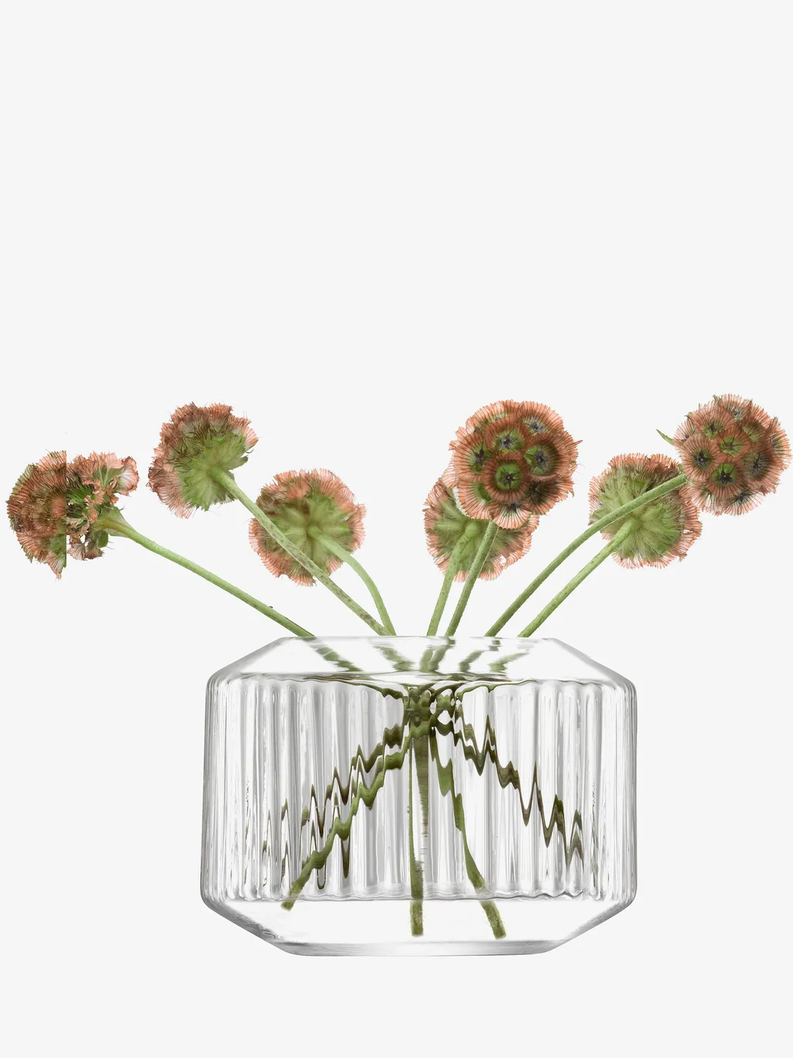 LSA Rotunda fyrfadsstage vase glas ribbet