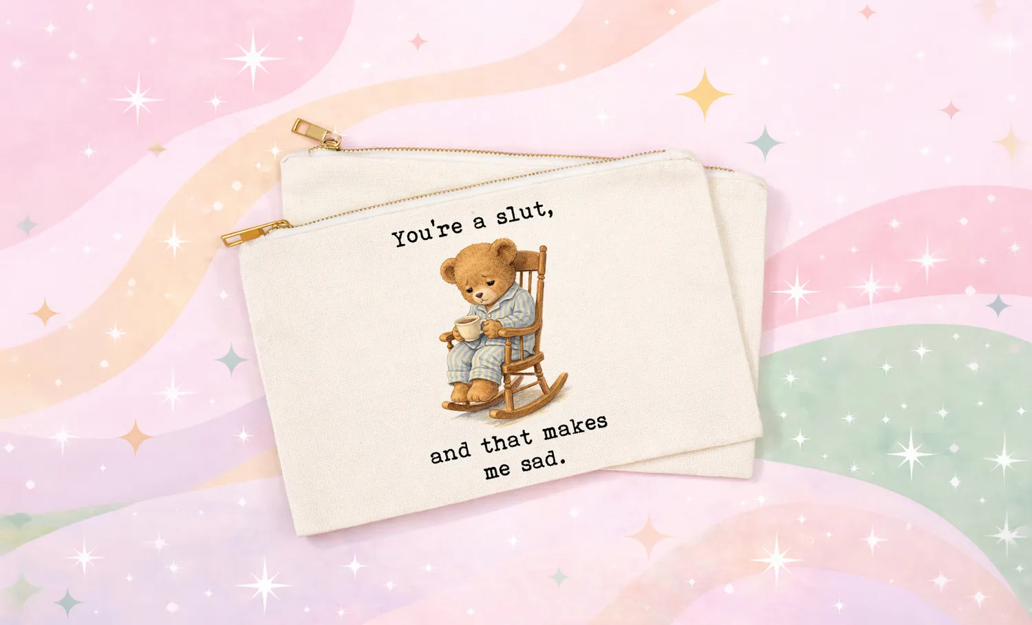 Mugsby You're a Slut makeup taske bomuld 25x18 cm