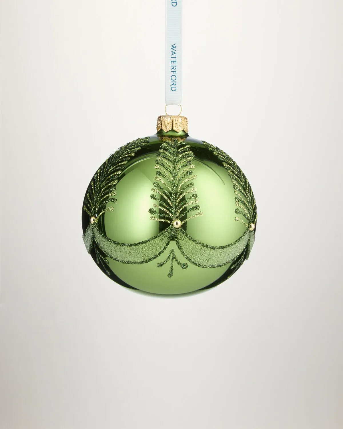 Waterford Holiday Heirlooms julekugle grøn glas