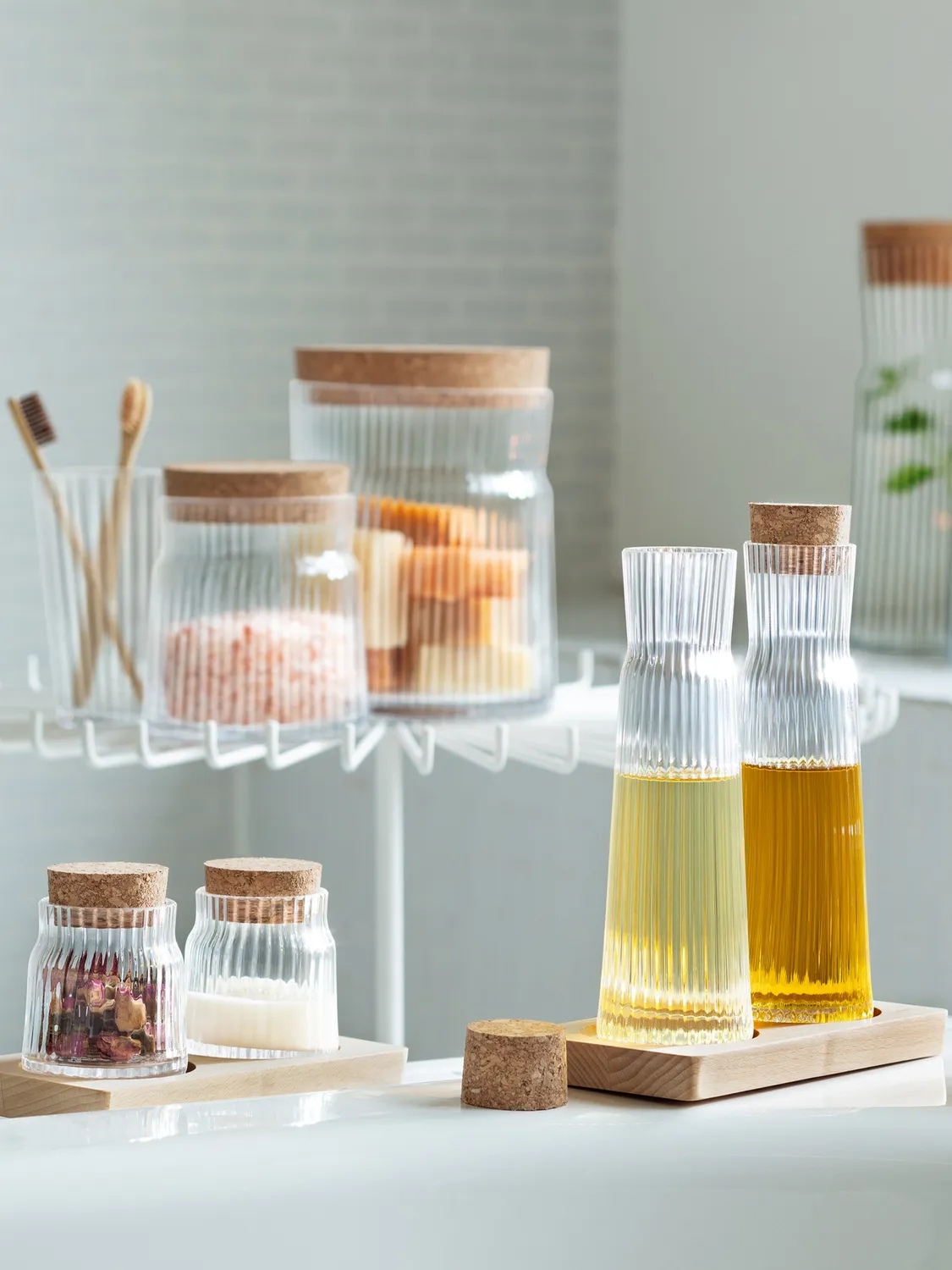 LSA Gio Line opbevaringsglas med korkprop