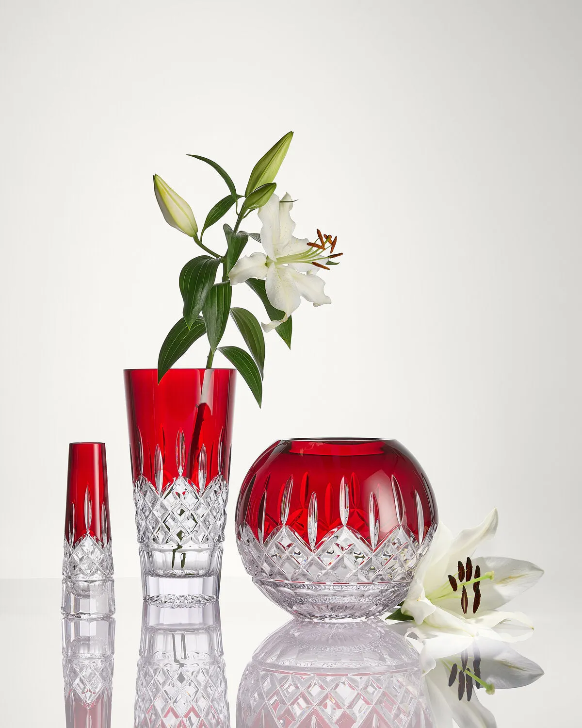 Waterford Lismore Red bud vase rød krystal 18 cm gave