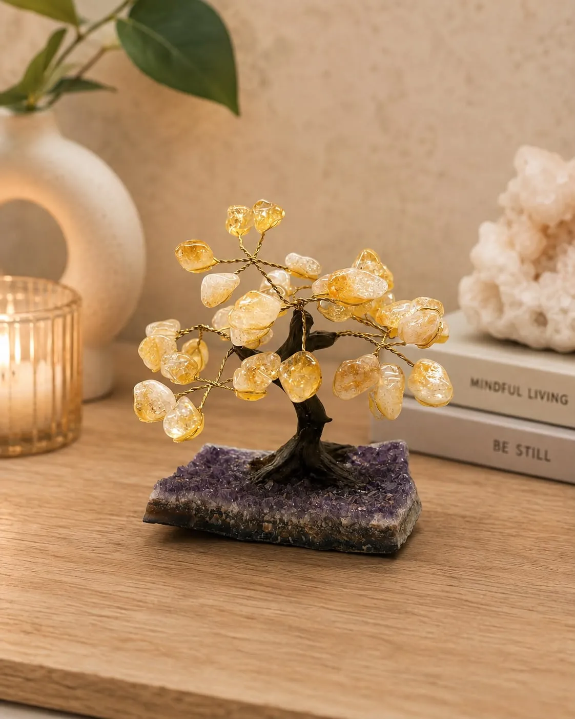 El'Cobre Citrine krystaltræ 10 cm clusterbase