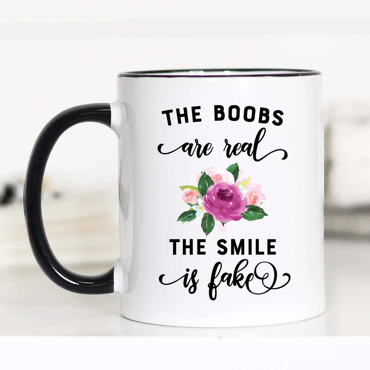 Mugsby The Boobs Are Real krus 325 ml hvid keramik