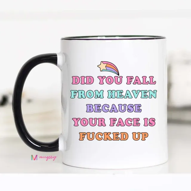 Mugsby Fall from Heaven kop 325 ml hvid sjov