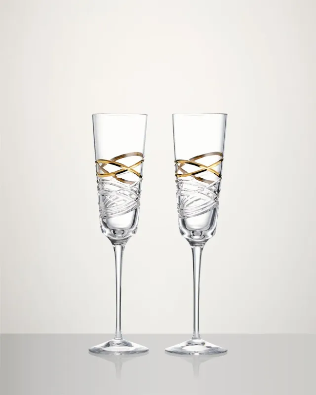 Waterford Aran Gilded champagneglas 2 stk forgyldt