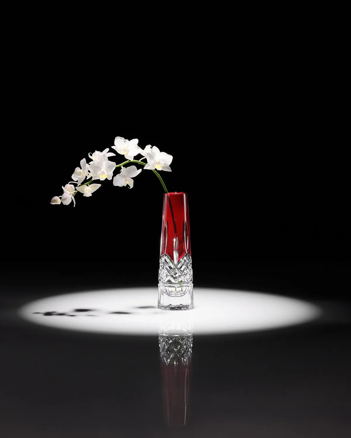 Waterford Lismore Red bud vase rød krystal 18 cm gave