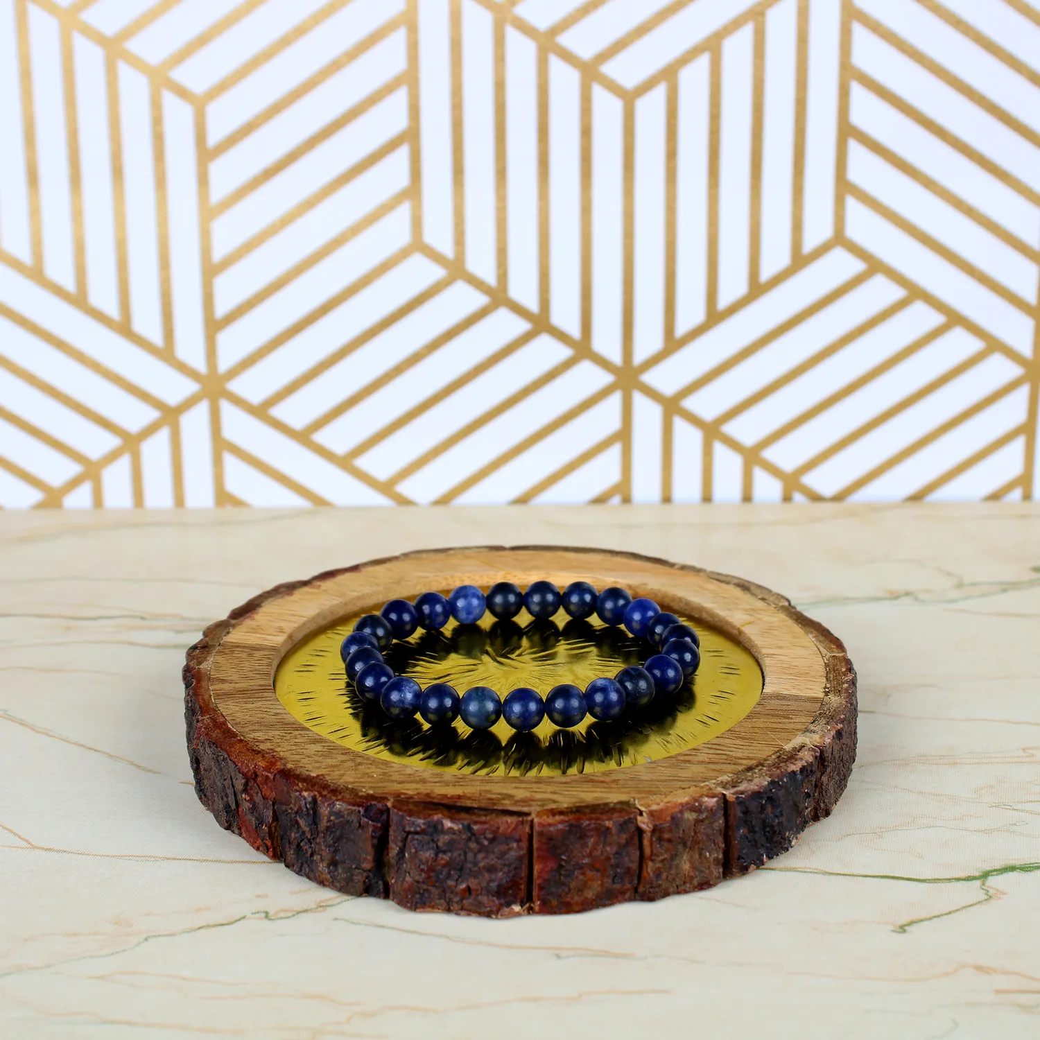 El'Cobre Lapis Lazuli krystalarmbånd 8 mm
