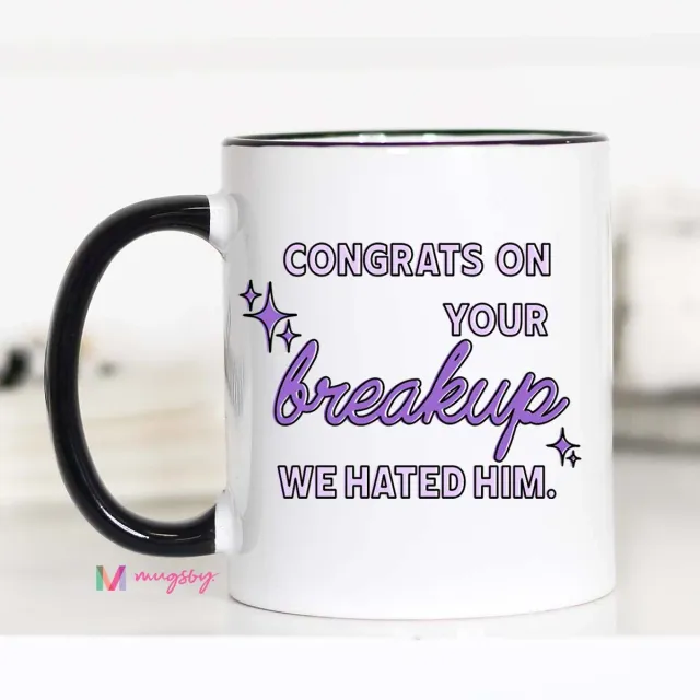 Mugsby Congrats Breakup kop 325 ml hvid sjov