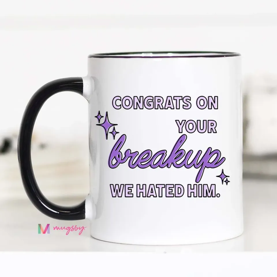 Mugsby Congrats Breakup kop 325 ml hvid sjov