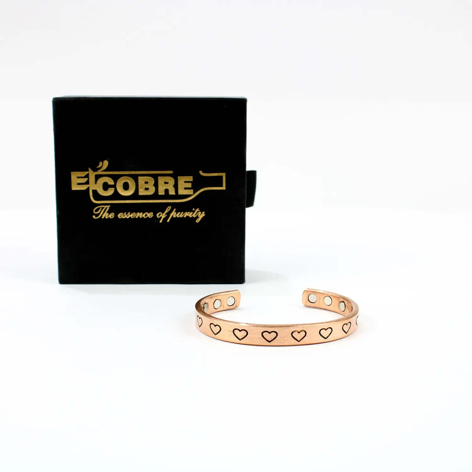 El'Cobre Design 10 kobberarmbånd med magnet gaveæske