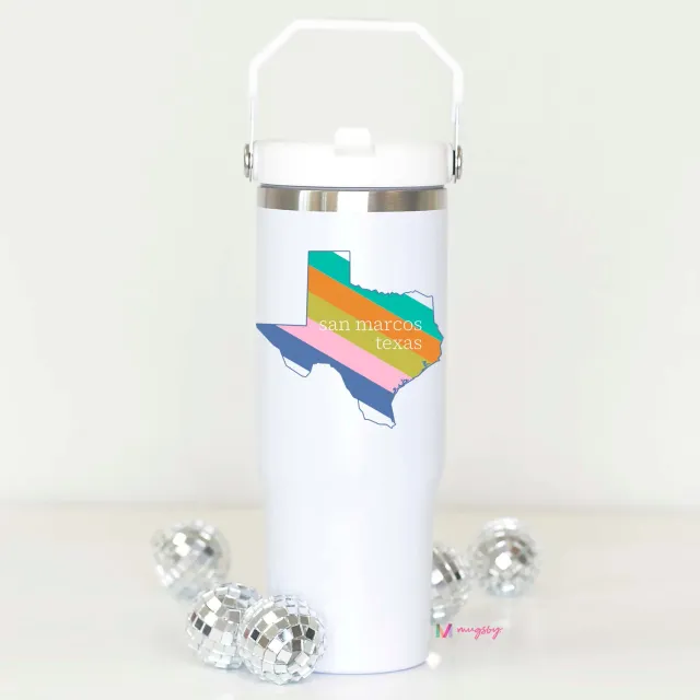 Mugsby Pastel City State sugerørskop 20 oz farverig