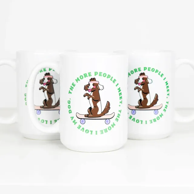 Mugsby Dog krus 325 ml hvid hundeelsker tekst