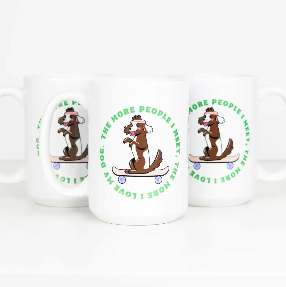 Mugsby Dog krus 325 ml hvid hundeelsker tekst