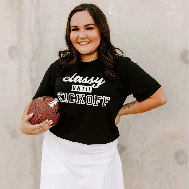 Mugsby Classy Until Kickoff T-shirt M sort sjov