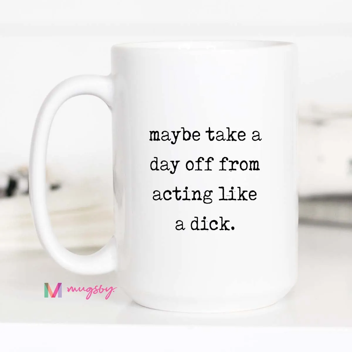 Mugsby Maybe Take a Day Off krus 325 ml hvid