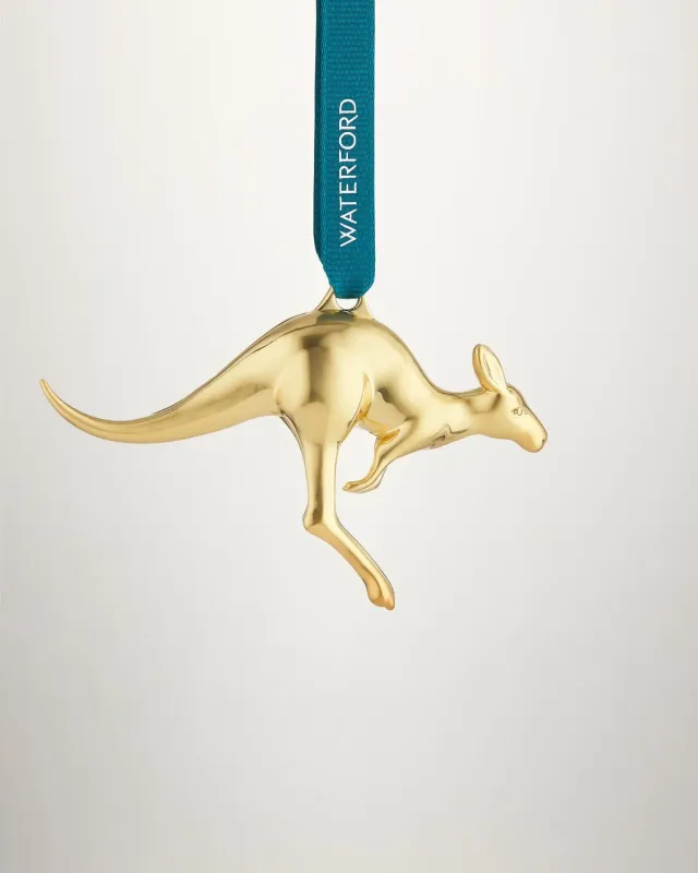 Waterford Christmas Kangaroo julepynt guld krystal