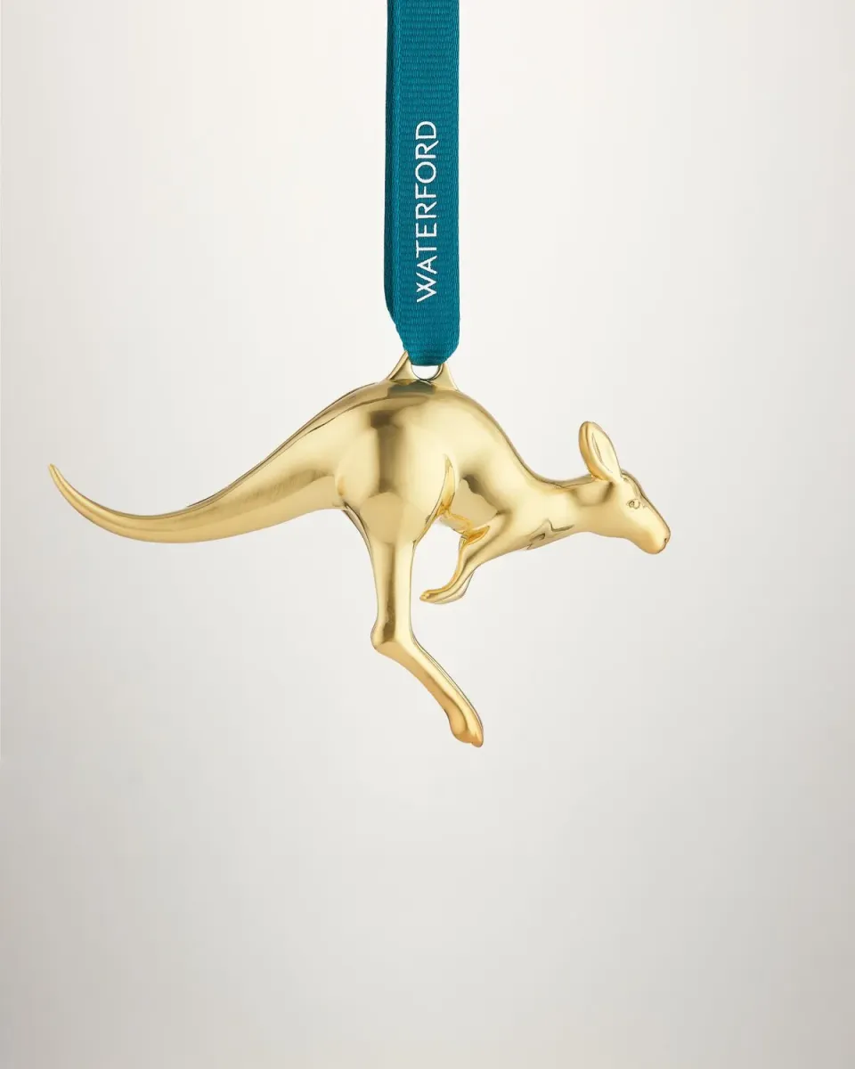Waterford Christmas Kangaroo julepynt guld krystal