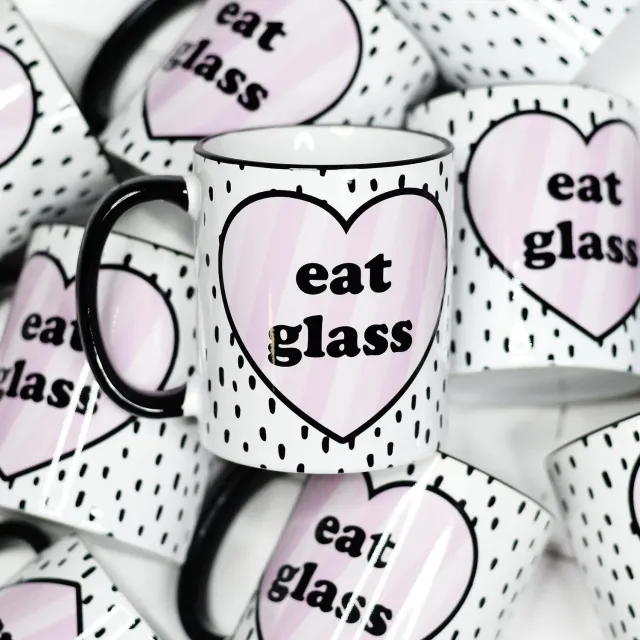 Mugsby Eat Glass kop 325 ml sarkastisk