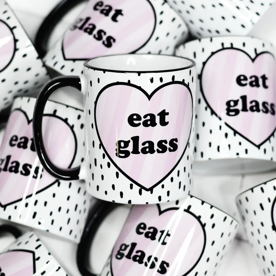 Mugsby Eat Glass kop 325 ml sarkastisk