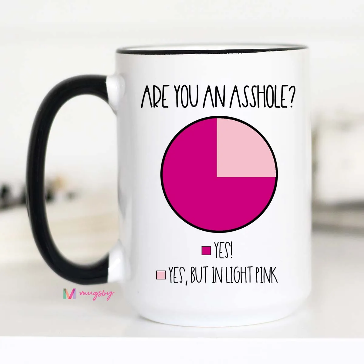 Mugsby Are You krus 325 ml hvid pie chart