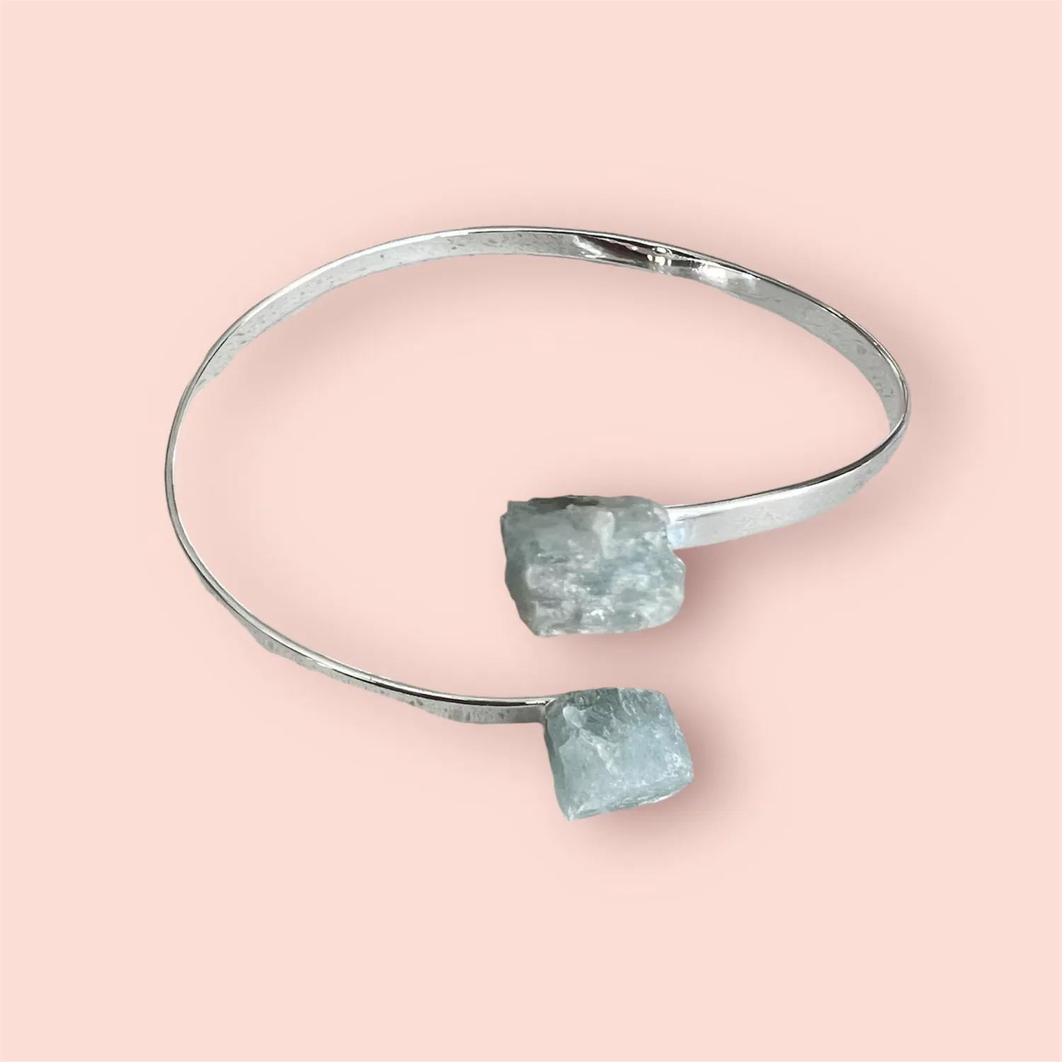 El'Cobre Dual Stone aquamarin armbånd sølvbelagt 2 sten