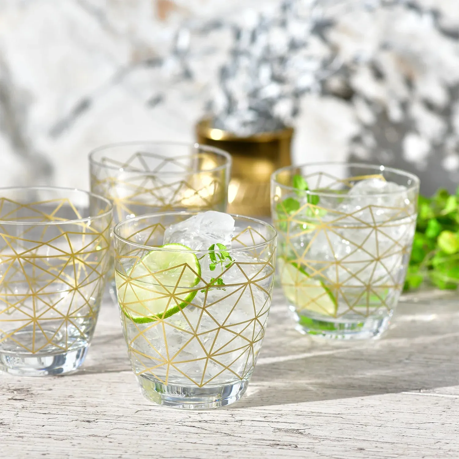 Krosno Golden Mesh drikkeglas 370 ml guld