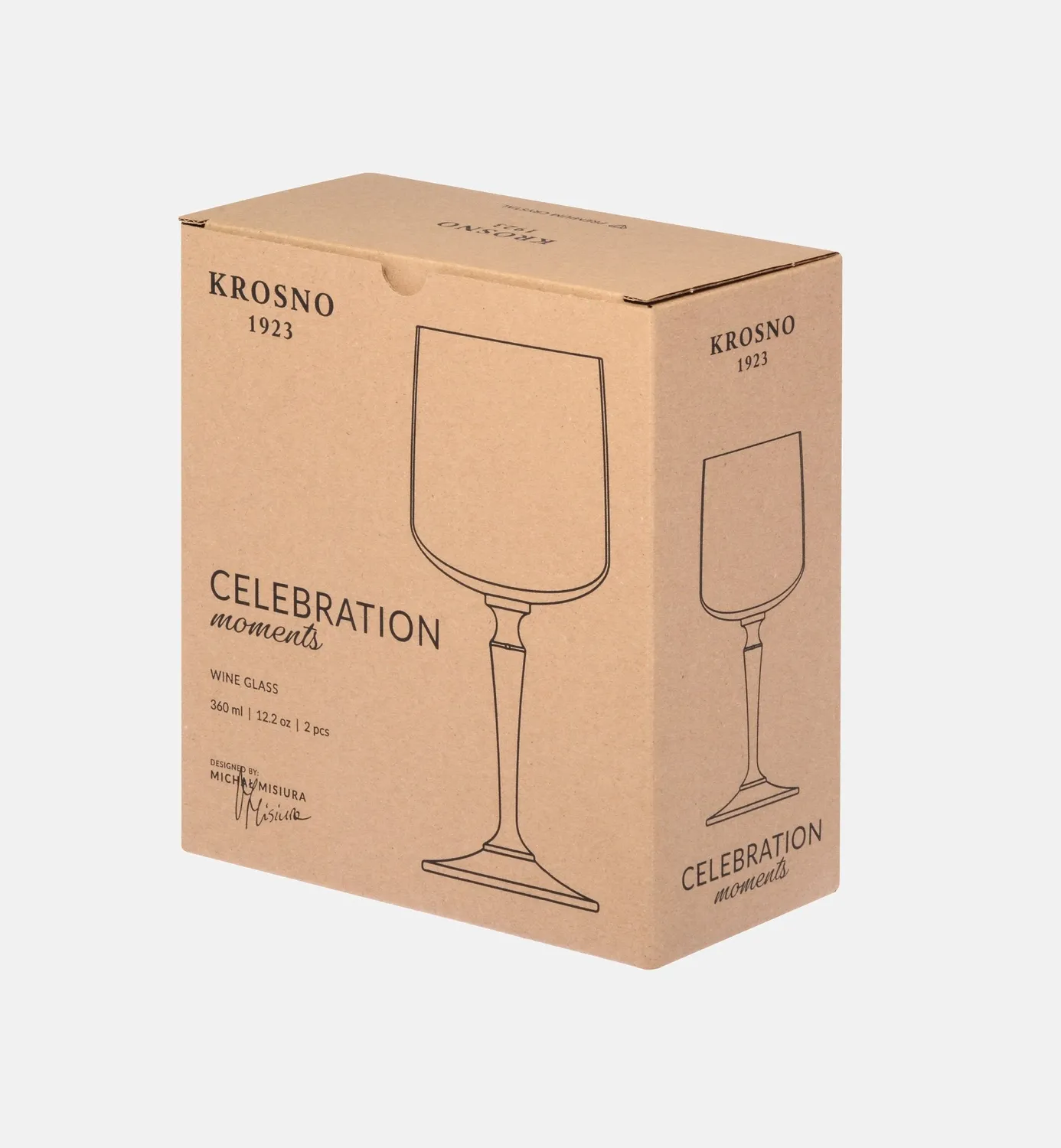 Krosno Celebration Moments vinglas 360 ml lyserød grøn
