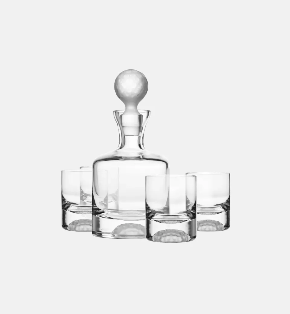 Krosno Golf whiskysæt 5 dele karaffel + 4 glas