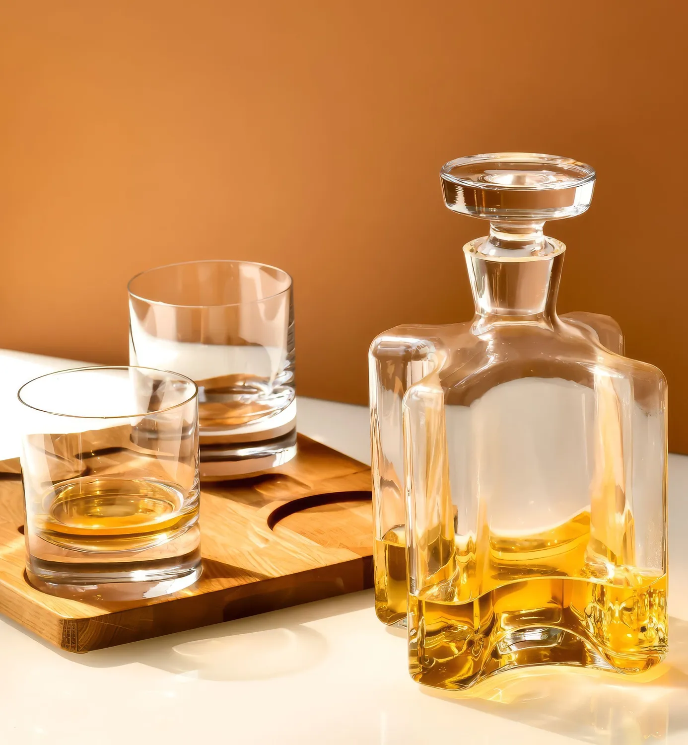 Krosno Sterling Oak whiskysæt 5 dele egetræ