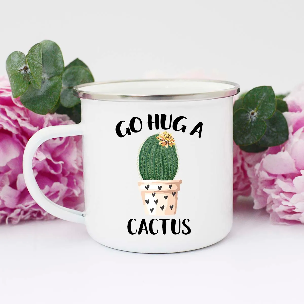 Mugsby Go Hug a Cactus krus 325 ml hvid sarkastisk
