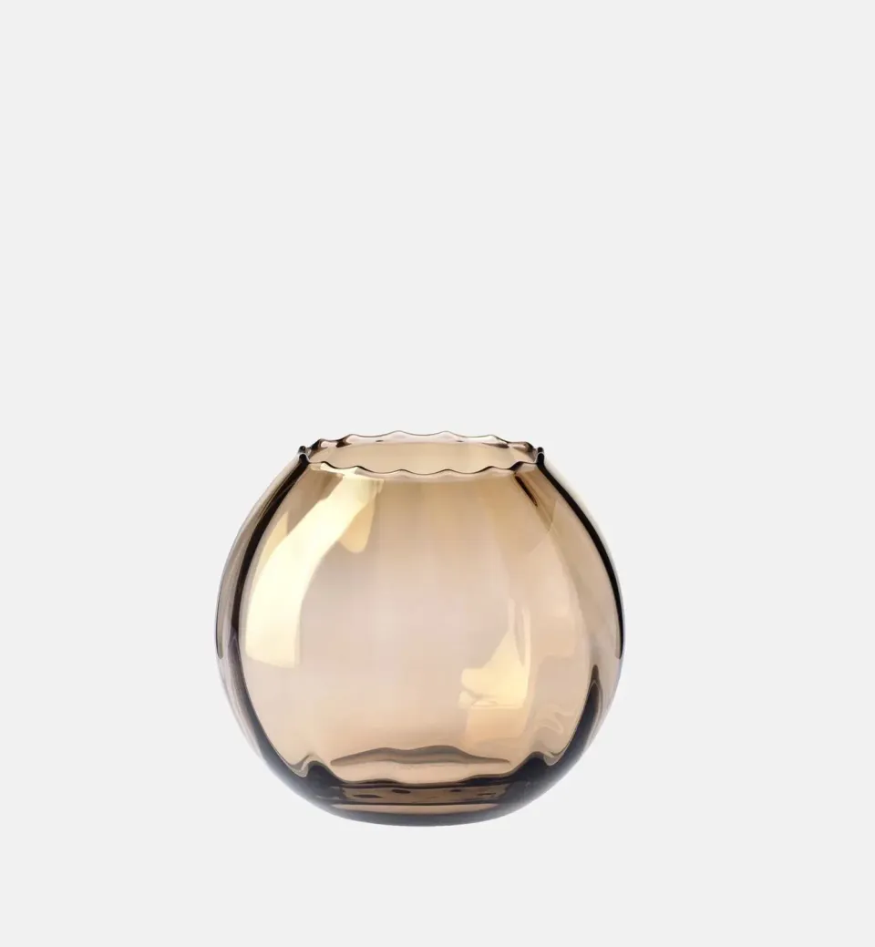 Krosno vase 15,5 cm røgkvarts grå glas