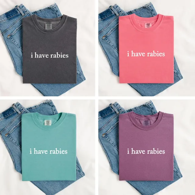 Mugsby I Have Rabies t-shirt sort bomuld sjov