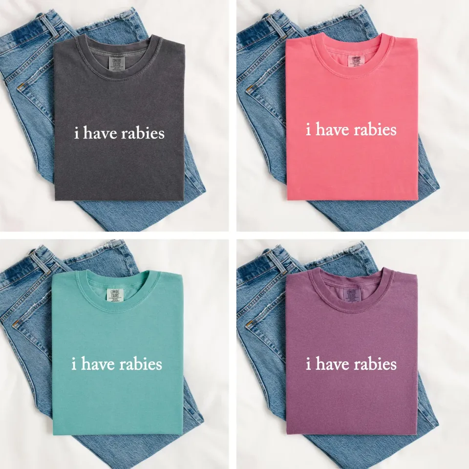 Mugsby I Have Rabies t-shirt sort bomuld sjov